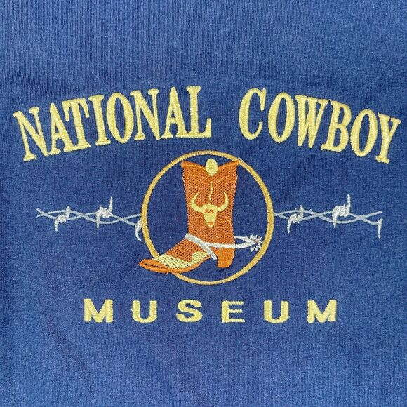 National Cowboy Museum T Shirt Mens Large Navy Embroidered Boot - Picture 2 of 8